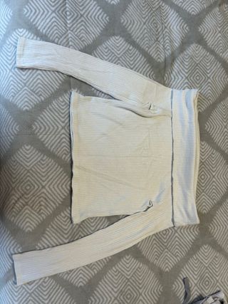 Top blanco manga larga Stradivarius