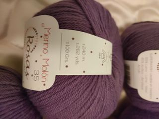 Lote 5 Madejas Lana Merino Molón Morado 55% LANA