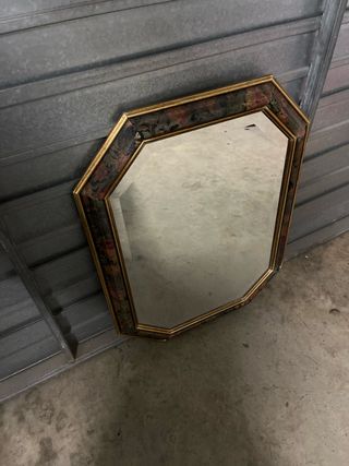 Espejo Octogonal Madera Dorado