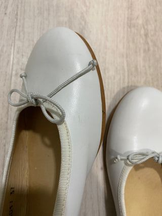 Bailarinas Niña Piel Blanco Talla 37 Pisamonas