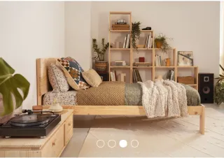 Cama individual de madera de pino natural