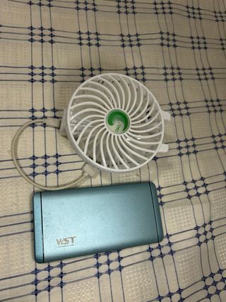 Ventilador USB + Batería Externa Azul