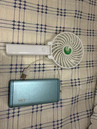 Ventilador USB + Batería Externa Azul
