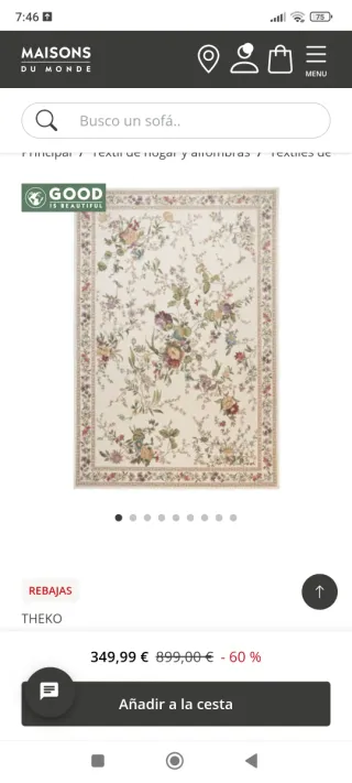 Alfombra Salón Beige y Rosa