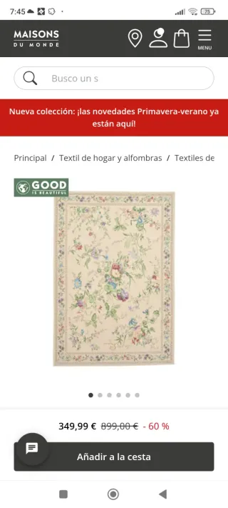 Alfombra Salón Beige y Rosa