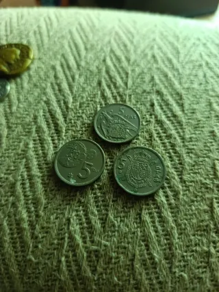 Lote monedas pesetas 1, 5 y 10