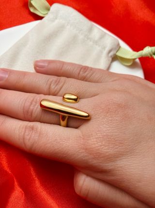 Anillo En Baño Oro 18k Ajustable