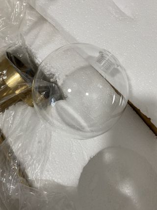 Aplique de techo dorado y cristal