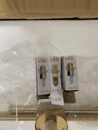 Aplique de techo dorado y cristal