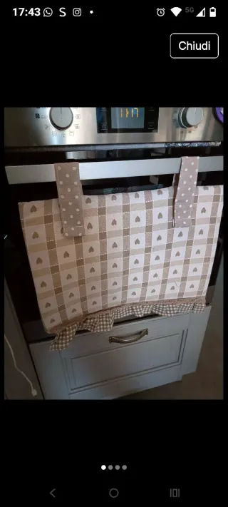 Tessuto per forno a quadri con cuori