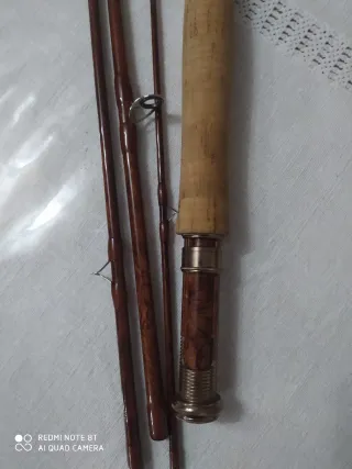 Caña de pesca mosca + carrete cola rata