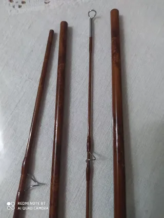 Caña de pesca mosca + carrete cola rata