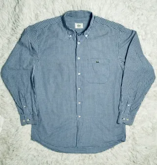 Camisa Lacoste Cuadros Azul y Blanco