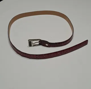 Cintura bordeaux in vera pelle