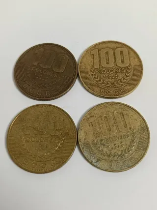 4 Monedas 100 Colones Costa Rica