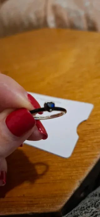 Anillo Pandora Corazón Negro Plata