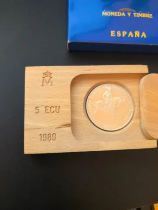 Moneda 5 ECU España 1989 Plata