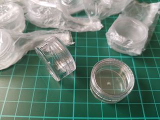 48 mini cajas acrílicas transparentes 29x16 mm