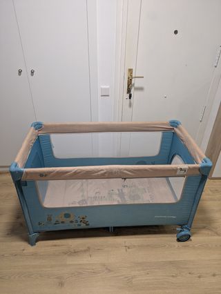 Cuna de viaje plegable con colchón y funda