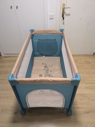 Cuna de viaje plegable con colchón y funda