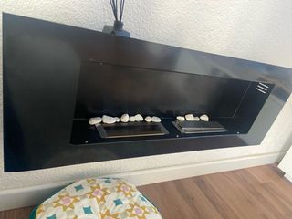 Estufa bioetanol negra chimenea