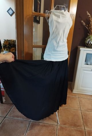 Vestido largo elegante doble tejido