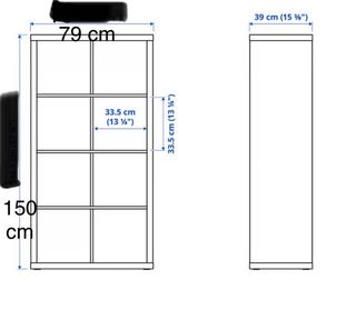 Estantería modular marrón oscuro.