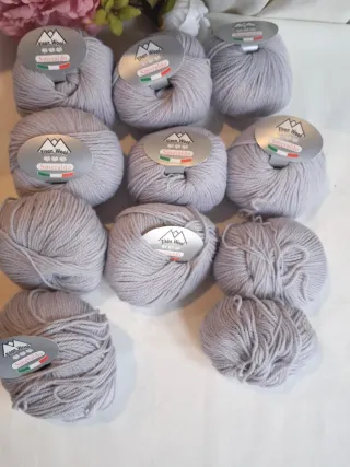 10 Gomitoli Lana Titan Wool Smeraldo Grigio