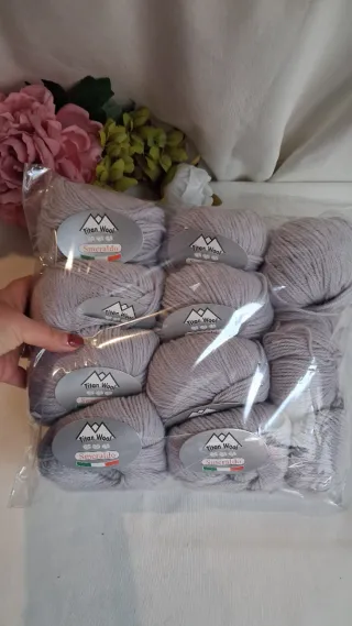 10 Gomitoli Lana Titan Wool Smeraldo Grigio