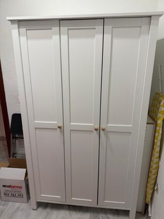 Armario 3 puertas madera blanco