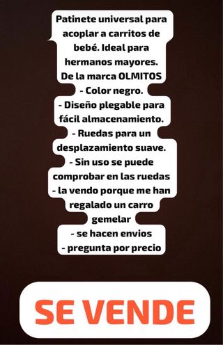 Patinete para cochecito Nuevo ! Sin uso