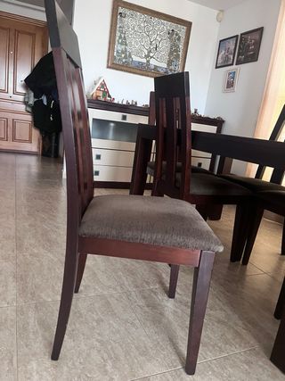 Mesa comedor extensible con 6 sillas