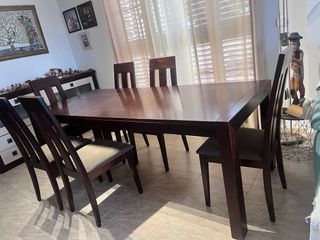 Mesa comedor extensible con 6 sillas
