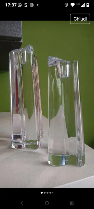 Set 2 Portacandele Vetro Design Moderno