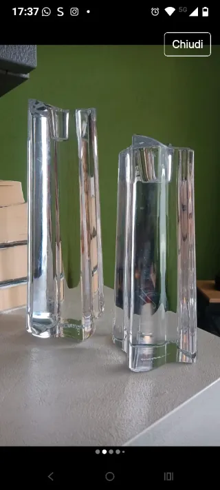 Set 2 Portacandele Vetro Design Moderno