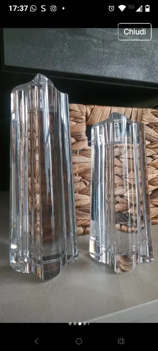 Set 2 Portacandele Vetro Design Moderno