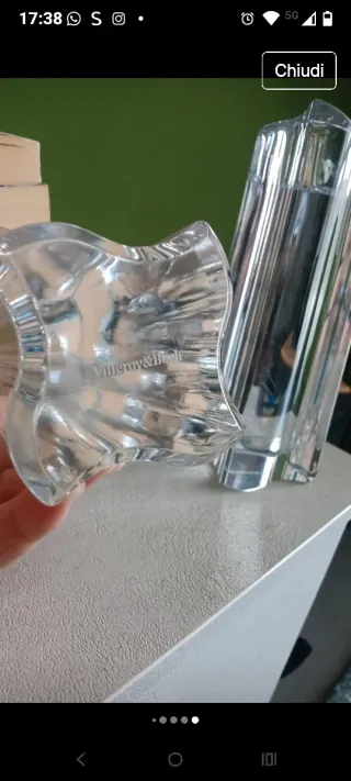 Set 2 Portacandele Vetro Design Moderno