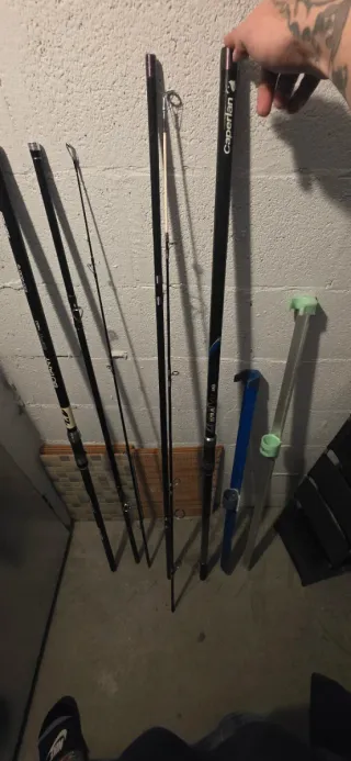 Caña de pescar y carretes