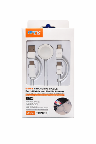 Cavo caricatore 6 in 1 Apple Watch iPhone USB C Pro