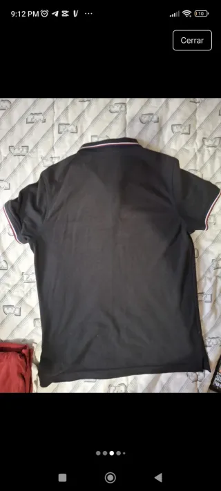 Koaj Polo T-Shirt Negro Lineas De Colores Talla M