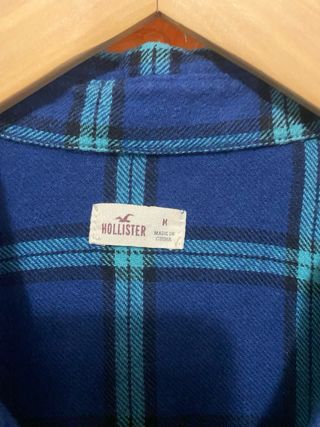Camisa Hollister cuadros azul y verde Talla M