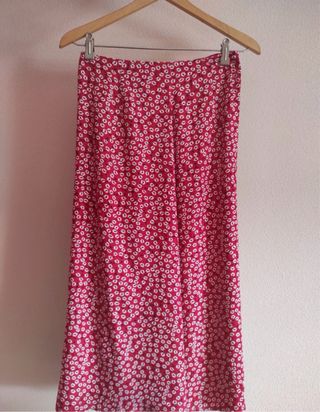 Falda Midi Mujer Flores Verano