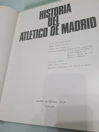 Libro Historia del Atlético de Madrid