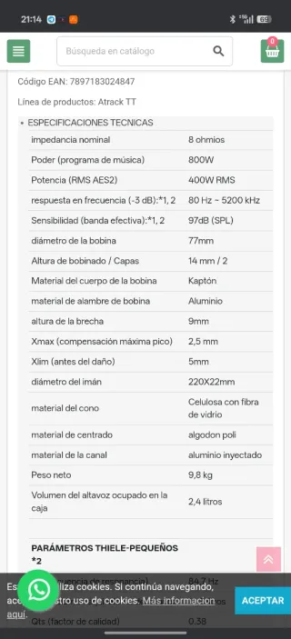 Altavoces MG Bomber 10 pulgadas