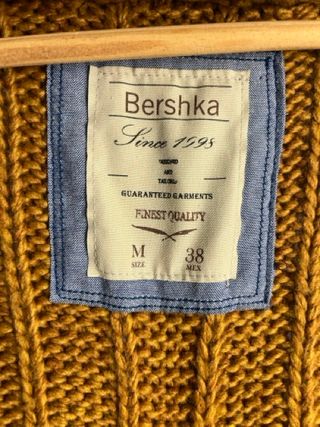 Cardigan maglia grossa senape