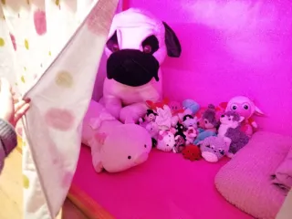 Litera-casita con luz: cama IKEA Kura colchón