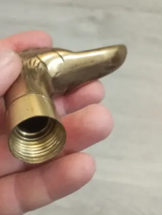 Pomello bastone ottone dorato testa di anatra