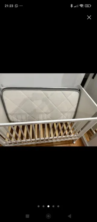 Cuna colecho bebé con osito y luna