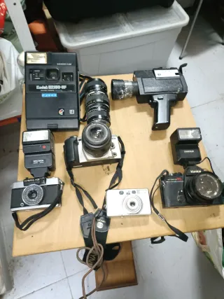 Lote Cámaras Antiguas Kodak, Konica, Olympus