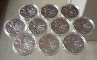 250,7gms 999,0 Plata 10 monedas Real Madrid cente